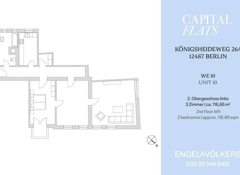 Wohnung zum Kauf provisionsfrei 415.000 € 3 Zimmer 116,9 m² 2. Geschoss Königsheideweg 264 Johannisthal Berlin 12487