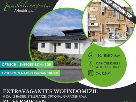 Wohnung zur Miete 1.150 € 4 Zimmer 125 m² EG Idar-Oberstein 55743