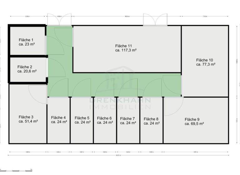 Lagerhalle zur Miete provisionsfrei 1,50 € 1.152 m² Lagerfläche Tribseer Vorstadt Stralsund 18437