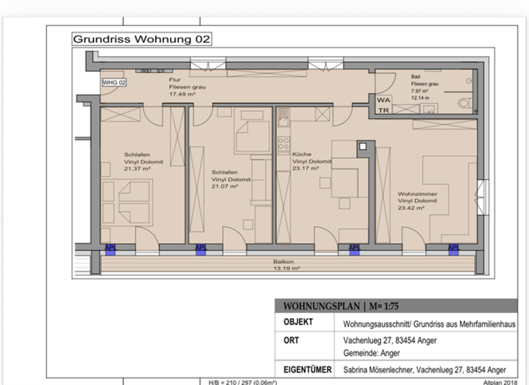 Wohnung zur Miete 1.105 € 3 Zimmer 120 m² Geschoss EG/1 frei ab sofort Anger 83454