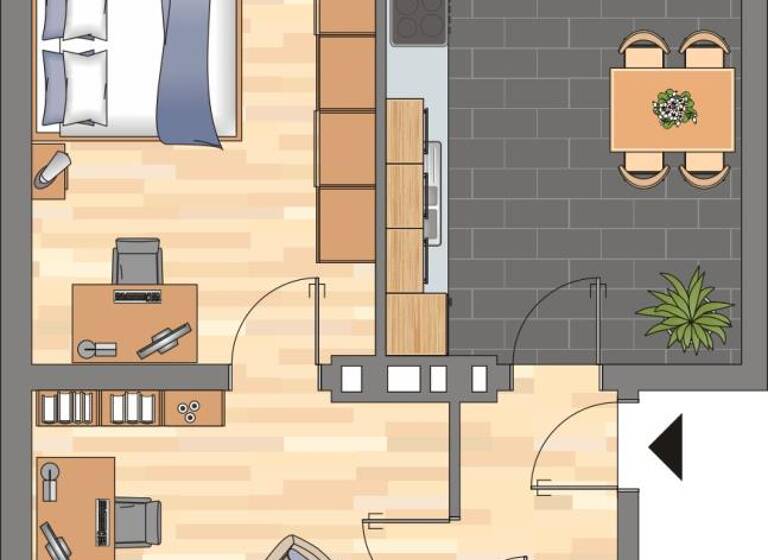 Wohnung zur Miete 499 € 2 Zimmer 58,1 m²<br/>Wohnfläche 1.<br/>Geschoss Dümptener Straße 14 Styrum - Nord Mülheim an der Ruhr 45476