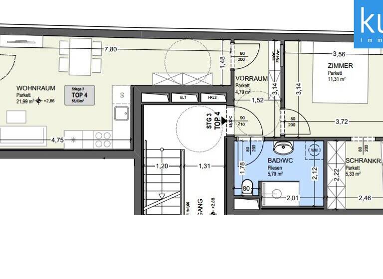 Terrassenwohnung zur Miete 990 € 2 Zimmer 49,2 m² 1. Geschoss Donaufelder Strasse Wien 1220
