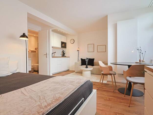 Studio zur Miete auf Zeit 1.250 € 1 Zimmer 25 m² frei ab sofort Bagelstr. 98 Pempelfort Düsseldorf 40479