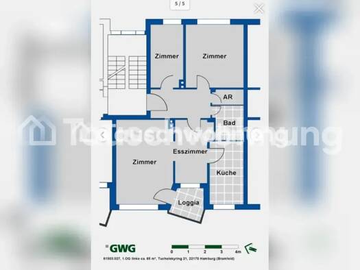 Wohnung zur Miete Tauschwohnung 489 € 2,5 Zimmer 65 m² 1. Geschoss Sasel Wandsbek 22175