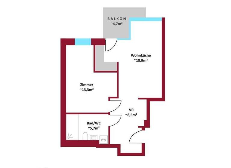 Wohnung zur Miete - Erstbezug 850 € 2 Zimmer 46,4 m² frei ab 01.05.2026 Wien 1210