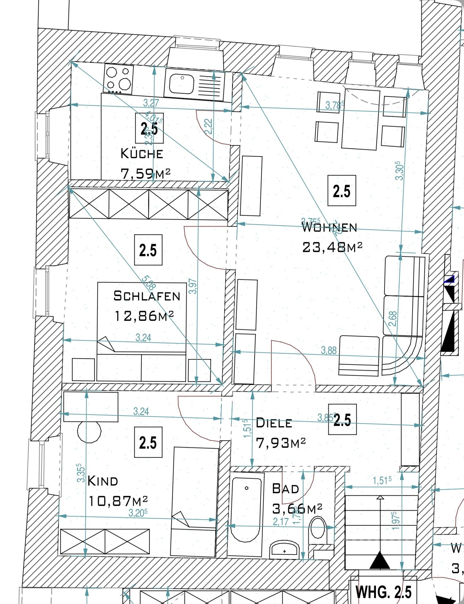 Wohnung zum Kauf 359.900 € 3 Zimmer 62 m²<br/>Wohnfläche 2.<br/>Geschoss Westnerwacht Regensburg 93047