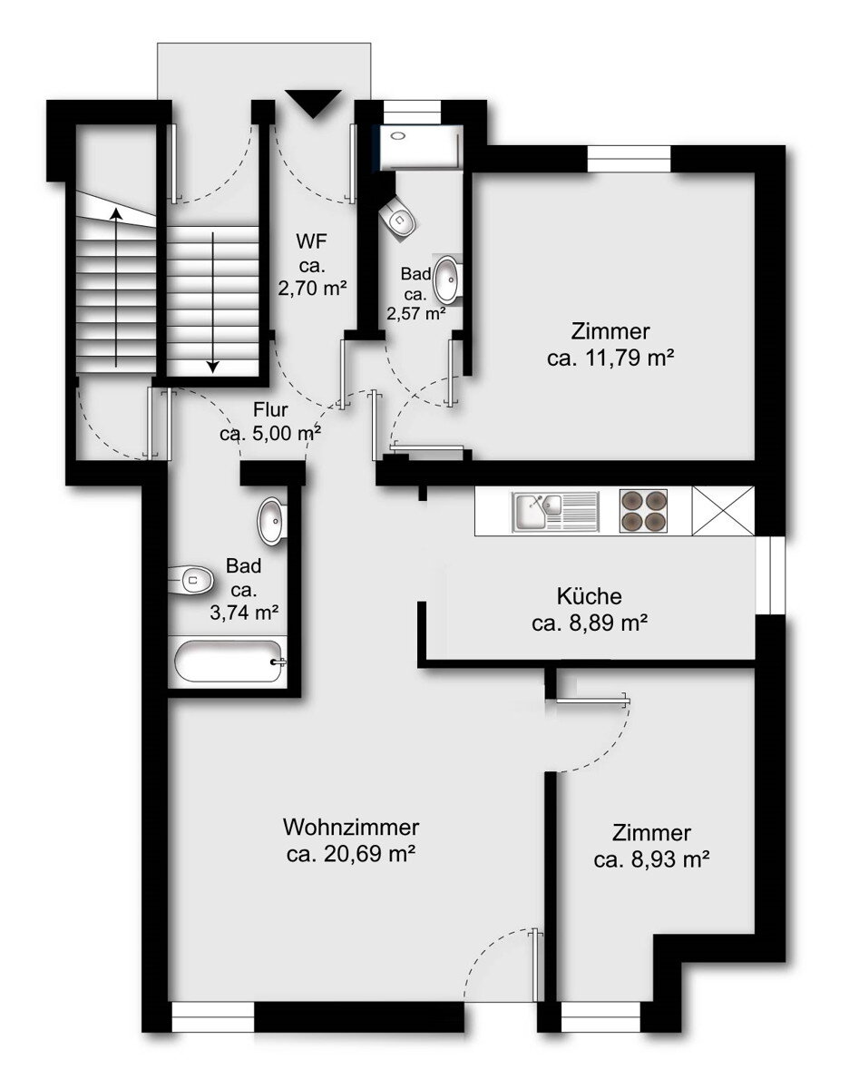 Wohnung zum Kauf 110.000 € 3 Zimmer 64 m²<br/>Wohnfläche Aumund - Hammersbeck Bremen / Aumund 28755