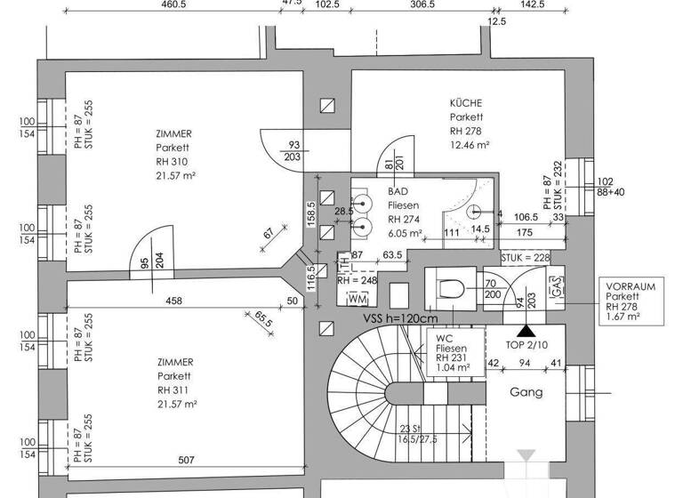 Wohnung zum Kauf 520.000 € 2 Zimmer 64,7 m² 3. Geschoss Wien 1090