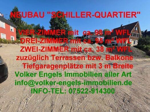 Wohnung zum Kauf - Erstbezug provisionsfrei 259.750 € 2 Zimmer 41 m² Geschoss 2/3 Schillerstraße 24 Wangen Wangen im Allgäu 88239