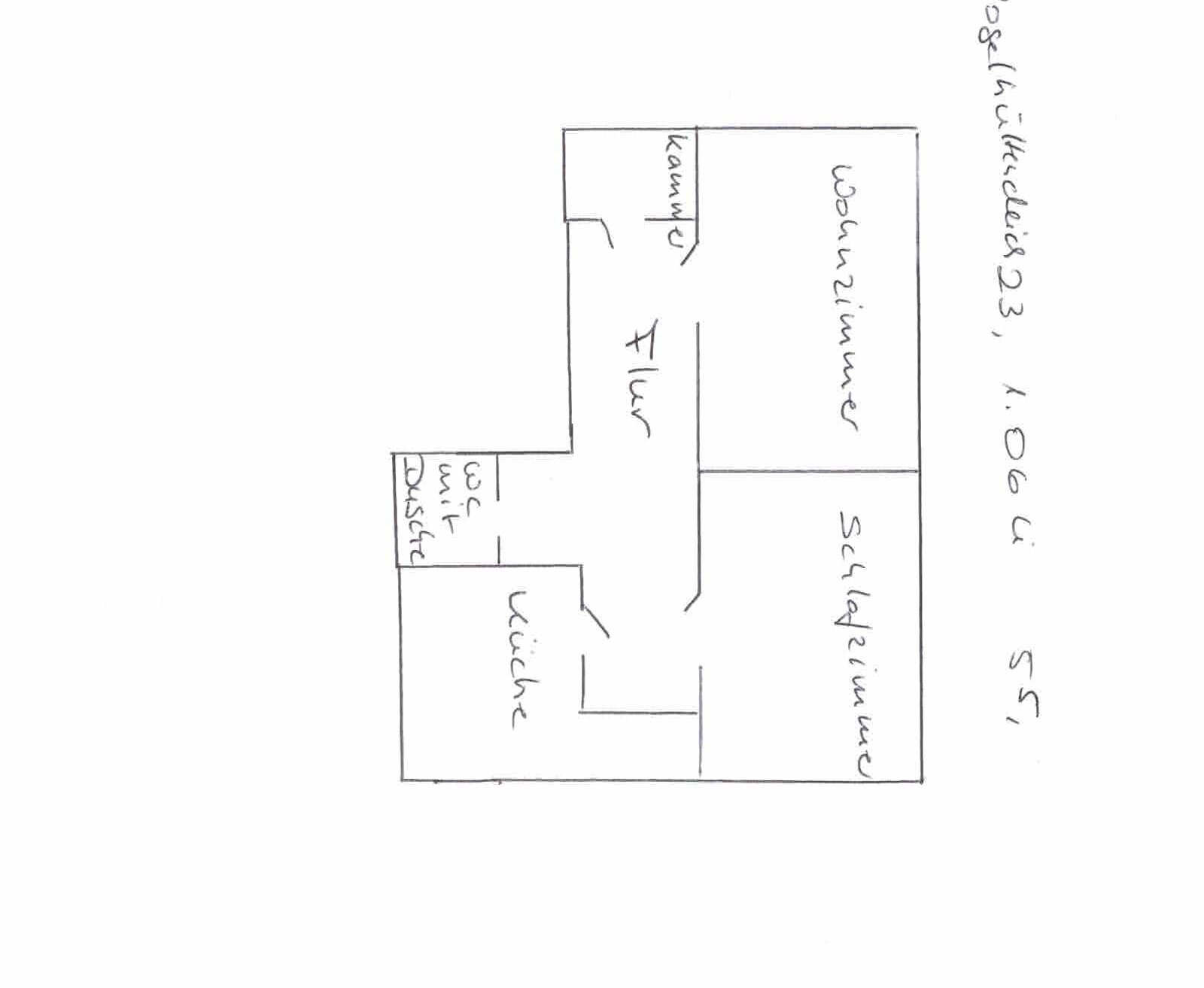 Wohnung zur Miete 718 € 2 Zimmer 55,2 m²<br/>Wohnfläche 1.<br/>Geschoss Vogelhüttendeich 23, 1. OG links Wilhelmsburg Hamburg 21107