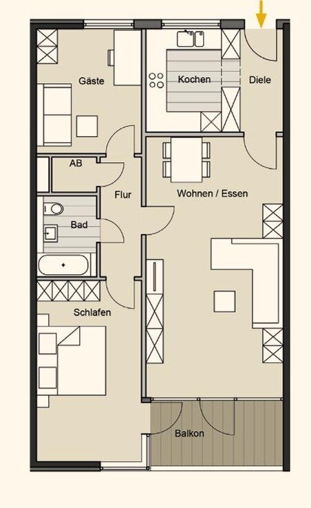 Wohnung zum Kauf provisionsfrei 429.000 € 3 Zimmer 82,3 m²<br/>Wohnfläche 1.<br/>Geschoss ab sofort<br/>Verfügbarkeit Venloer Str. 668 Bickendorf Köln 50827