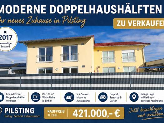 Doppelhaushälfte zum Kauf 421.000 € 5,5 Zimmer 120 m² 336 m² Grundstück Peigen Pilsting 94431