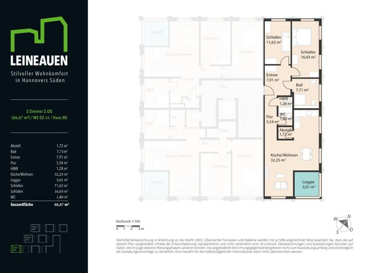 Wohnung zum Kauf - Neubau provisionsfrei 497.672 € 3 Zimmer 88,9 m²<br/>Wohnfläche 2.<br/>Geschoss Hildesheimer Straße 432 Wülfel Hannover 30519
