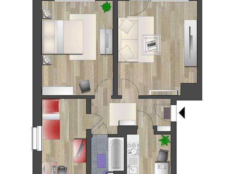 Wohnung zur Miete 420 € 3 Zimmer 61 m² 1. Geschoss Draisdorfer Str. 10 Furth Chemnitz 09114