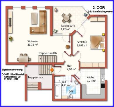 Wohnung zum Kauf provisionsfrei 220.000 € 3 Zimmer 95 m² 2. Geschoss Schlippental 20 Bad Hersfeld Bad Hersfeld 36251