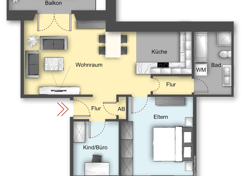 Wohnung zum Kauf als Kapitalanlage geeignet 198.000 € 3 Zimmer 70 m² Wiechser Straße 1 Maulburg 79689
