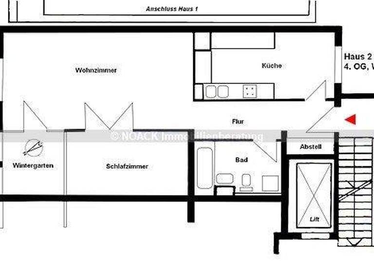 Wohnung zum Kauf provisionsfrei 192.000 € 1,5 Zimmer 63,8 m² 4. Geschoss Leonorenstr. 18 Lankwitz Berlin 12247