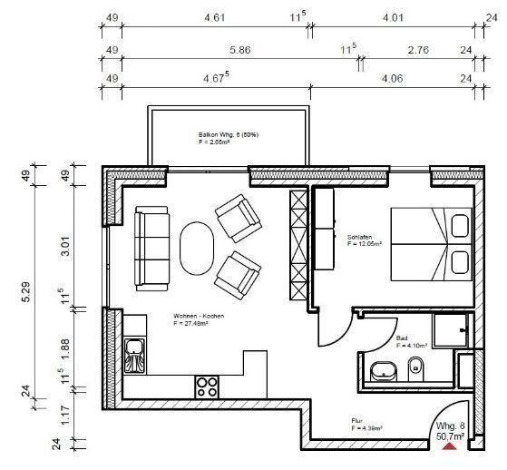 Studio zum Kauf 2 Zimmer 51,3 m²<br/>Wohnfläche 2.<br/>Geschoss ab sofort<br/>Verfügbarkeit Luruper Hauptstraße 180 Lurup Hamburg 22547