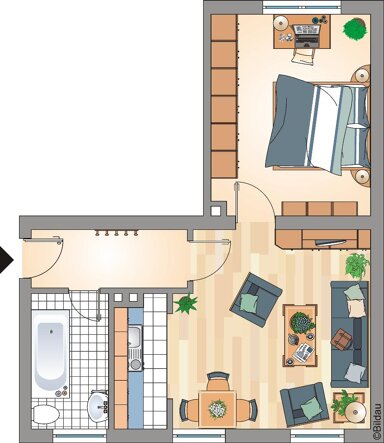 Wohnung zur Miete nur mit Wohnberechtigungsschein 186,52 € 2 Zimmer 44,7 m² 2. Geschoss frei ab 22.11.2024 Walter-Wenthe-Straße 68 Grullbad Recklinghausen 45661