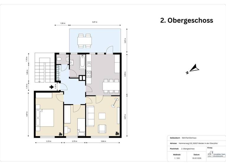 Terrassenwohnung zur Miete 810 € 3 Zimmer 86 m² 2 Geschosse frei ab 01.05.2026 Hammerweg 102 Hammerweg Weiden in der Oberpfalz 92637