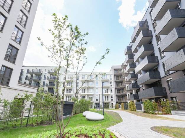 Penthouse zur Miete - Erstbezug 1.384 € 2 Zimmer 62 m² 5. Geschoss frei ab 01.08.2025 Karoline-Veith-Straße 37 Bockenheim Frankfurt-Bockenheim 60486