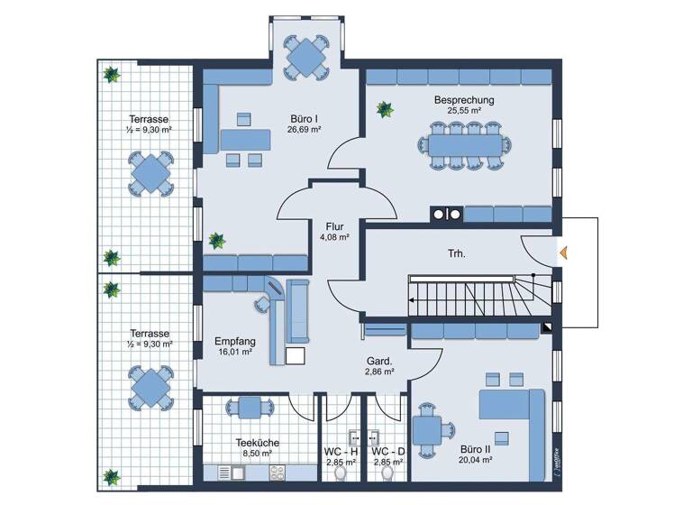Bürofläche zur Miete 1.250 € 128 m² Bürofläche Straubing 94315