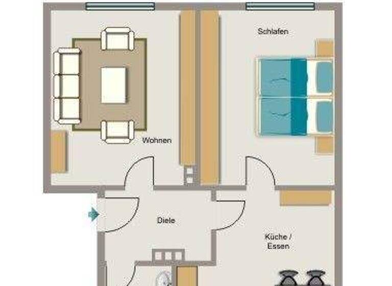 Wohnung zur Miete 374 € 2,5 Zimmer 49,8 m² 1. Geschoss Basunestraße 19 Altenessen-Nord Essen 45329