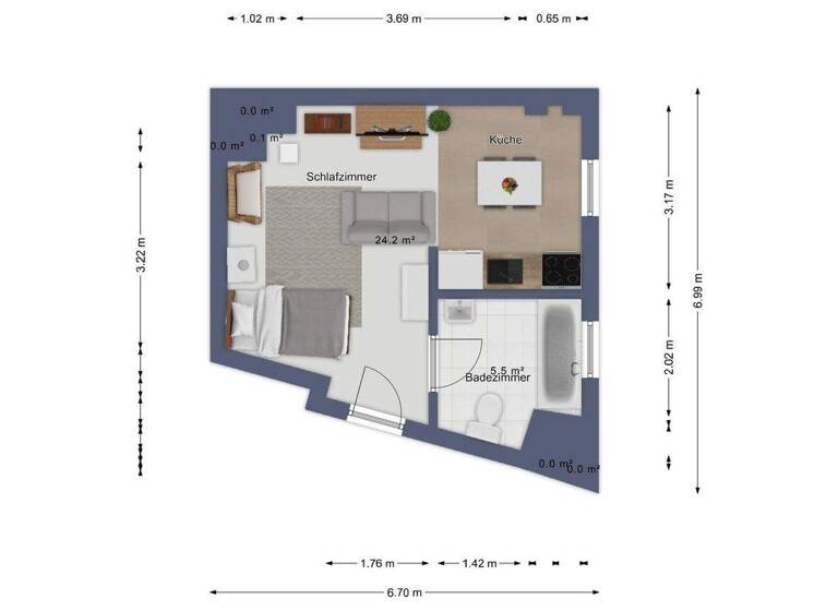 Studio zur Miete 365 € 1 Zimmer 27 m² 3. Geschoss frei ab sofort Wielandstraße 26 Paulusviertel Halle 06114