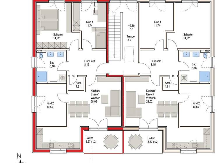 Wohnung zum Kauf - Erstbezug 390.000 € 4 Zimmer 87 m² 1. Geschoss Thumhausen Nittendorf / Thumhausen 93152