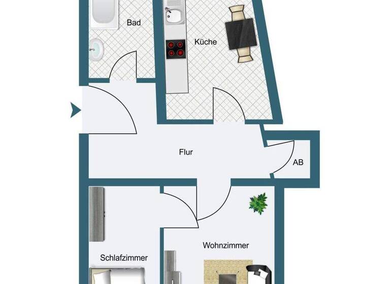 Wohnung zur Miete 752 € 2 Zimmer 47 m² 2. Geschoss Gaarden-Ost Kiel 24143