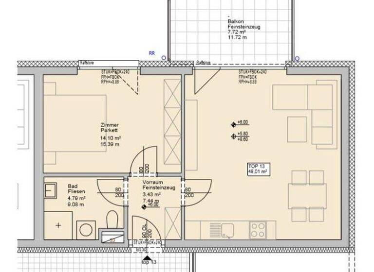 Wohnung zur Miete 622 € 2 Zimmer 50 m² 2. Geschoss frei ab sofort Leuzenhofgasse Lend Graz 8020