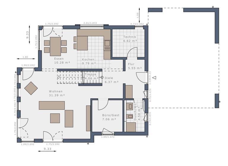 Einfamilienhaus zum Kauf provisionsfrei 1.131.490 € 6 Zimmer 158 m² 1.100 m² Grundstück Tüllingen Lörrach 79539