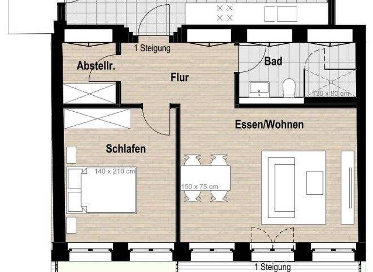 Wohnung zur Miete 1.062 € 2,5 Zimmer 75,8 m² 1. Geschoss Fischeln Krefeld 47807
