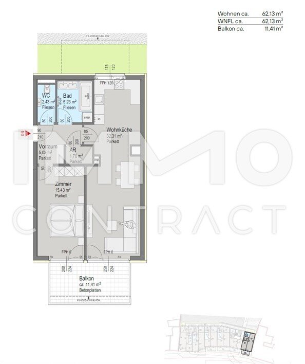 Wohnung zum Kauf provisionsfrei 329.300 € 2 Zimmer 63 m²<br/>Wohnfläche Kaltenleutgeben 2391