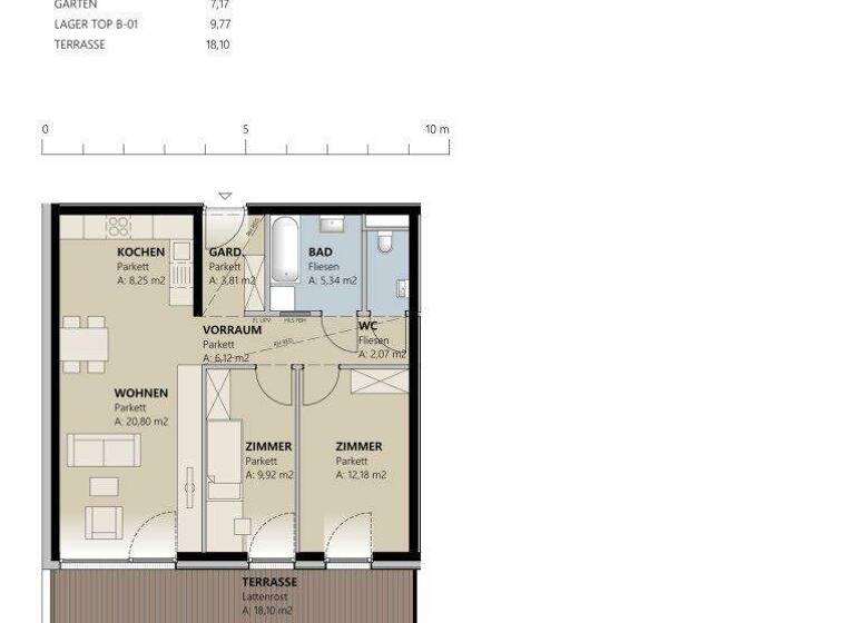 Wohnung zum Kauf - Erstbezug 393.824 € 3 Zimmer 68,5 m² 1. Geschoss Kappl 6555