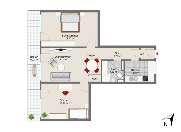 Wohnung zum Kauf 537.000 € 3 Zimmer 86 m² 4. Geschoss Ramersdorf-Perlach München 81539