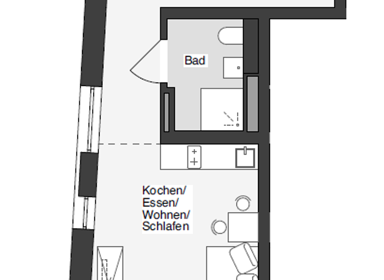 Wohnung zum Kauf provisionsfrei als Kapitalanlage geeignet 300.000 € 1 Zimmer 34 m²<br/>Wohnfläche Hindenburgstraße 22 Löwenich Erlangen 91054
