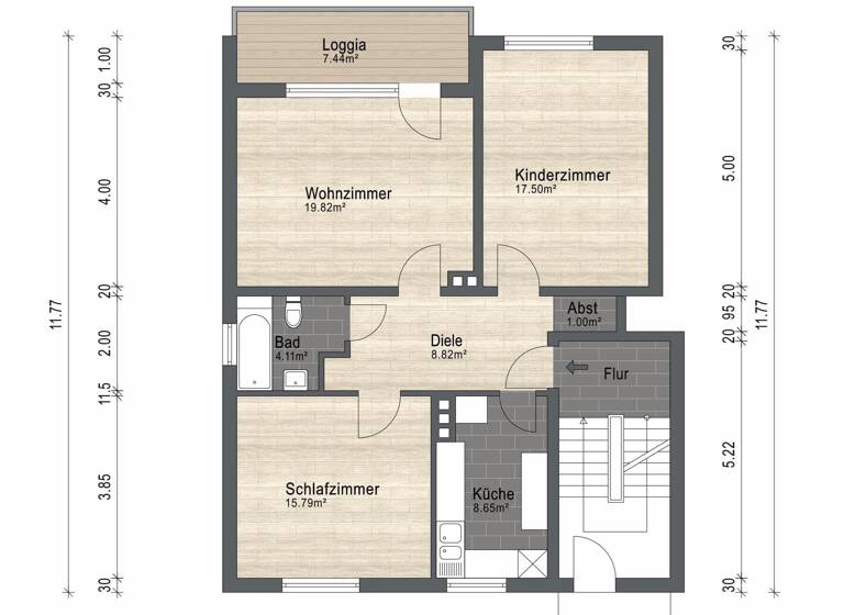 Wohnung zum Kauf 199.000 € 3 Zimmer 78 m²<br/>Wohnfläche Rheindorf Leverkusen 51371