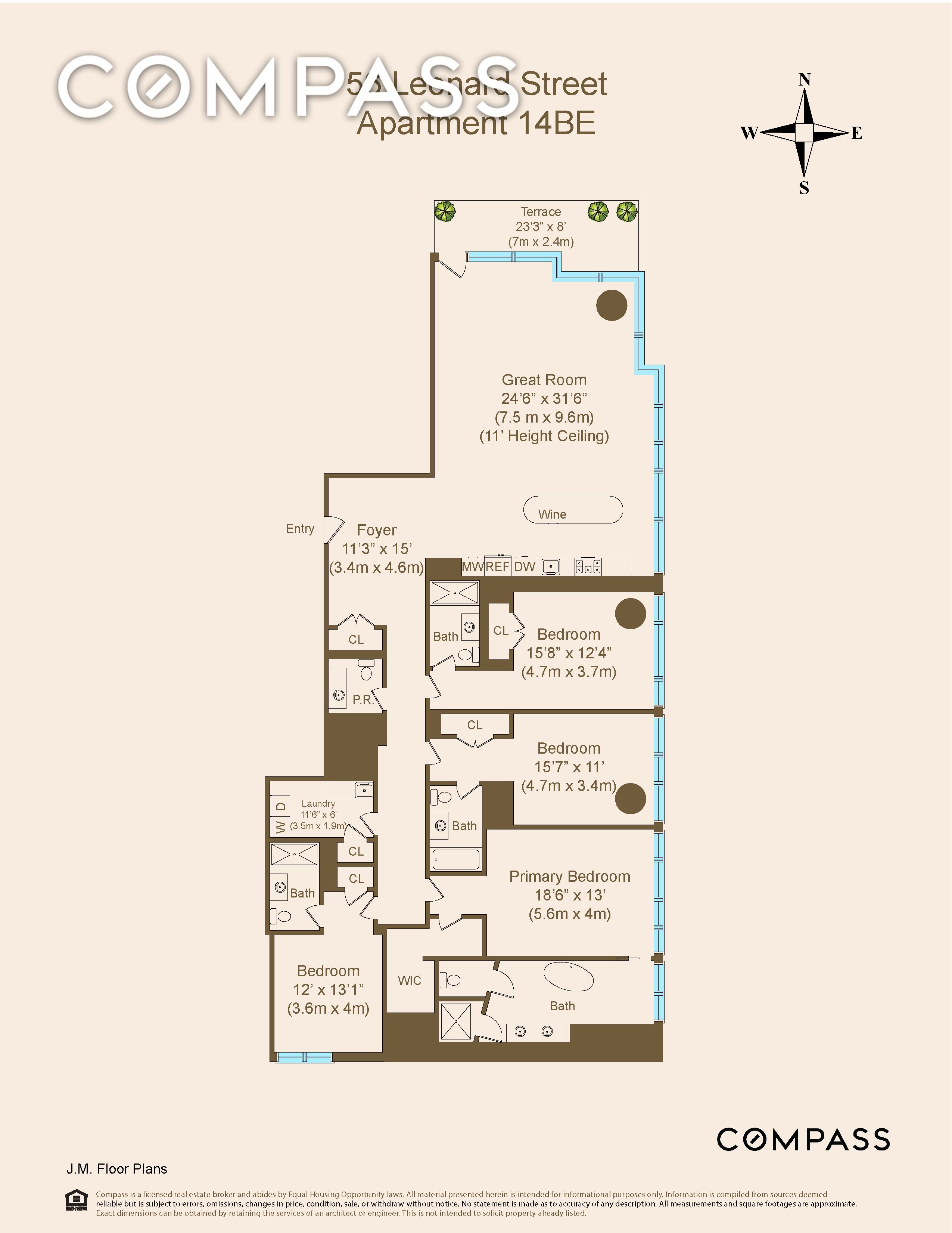 Studio zum Kauf 7.928.456 € 6 Zimmer 278,7 m²<br/>Wohnfläche 56 Leonard Street Manhattan 10013