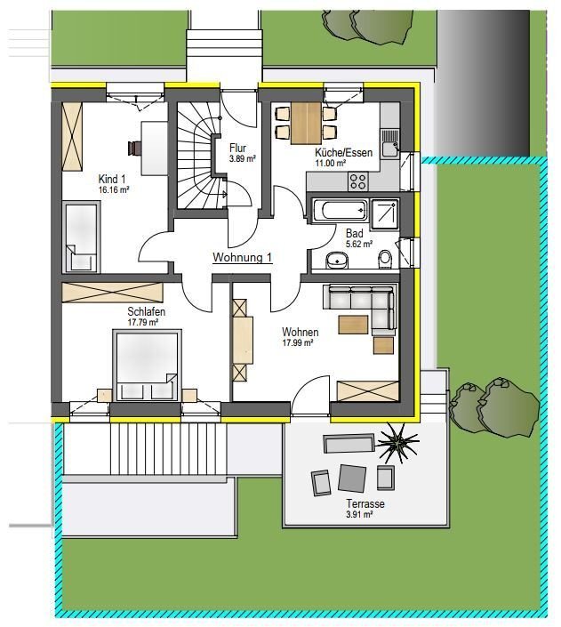 Wohnung zum Kauf provisionsfrei als Kapitalanlage geeignet 309.000 € 3 Zimmer 79 m²<br/>Wohnfläche Matzentalweg 6 Reckingen Küssaberg 79790