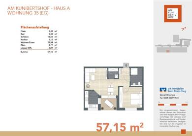 Wohnung zum Kauf - Neubau provisionsfrei 279.000 € 2 Zimmer 57,2 m² EG Witterschlick Alfter, Witterschlick 53347