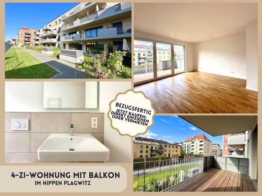Wohnung zum Kauf - Erstbezug provisionsfrei 523.000 € 4 Zimmer 89,3 m² 1. Geschoss Plagwitz Leipzig 04229
