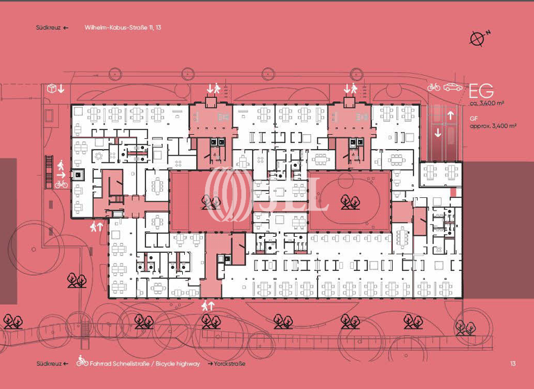 Bürofläche zur Miete 14.700 m²<br/>Bürofläche ab 3.700 m²<br/>Teilbarkeit Schöneberg Berlin 10829