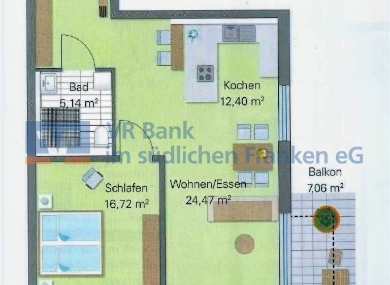 Wohnung zum Kauf 261.000 € 2 Zimmer 78 m² Treuchtlingen 91757