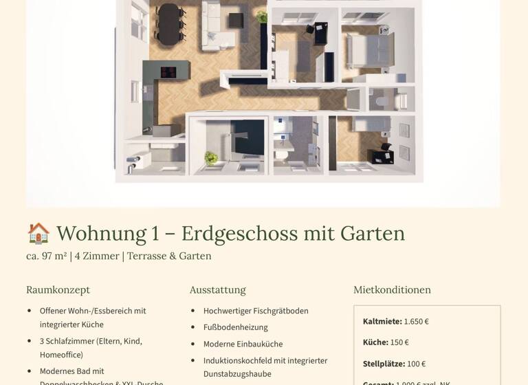 WG-Zimmer zur Miete 1.650 € 4 Zimmer 97 m² Geschoss EG/2 frei ab 01.07.2026 Rosenstraße Wenigumstadt Großostheim 63762