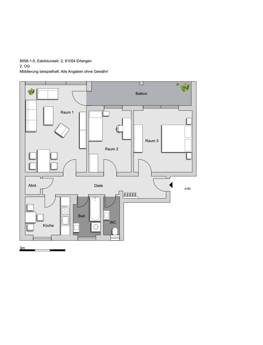 Wohnung zur Miete 961 € 3 Zimmer 83,3 m²<br/>Wohnfläche 2.<br/>Geschoss 01.04.2025<br/>Verfügbarkeit Eskilstunastr. 2 Sieglitzhof Erlangen 91054