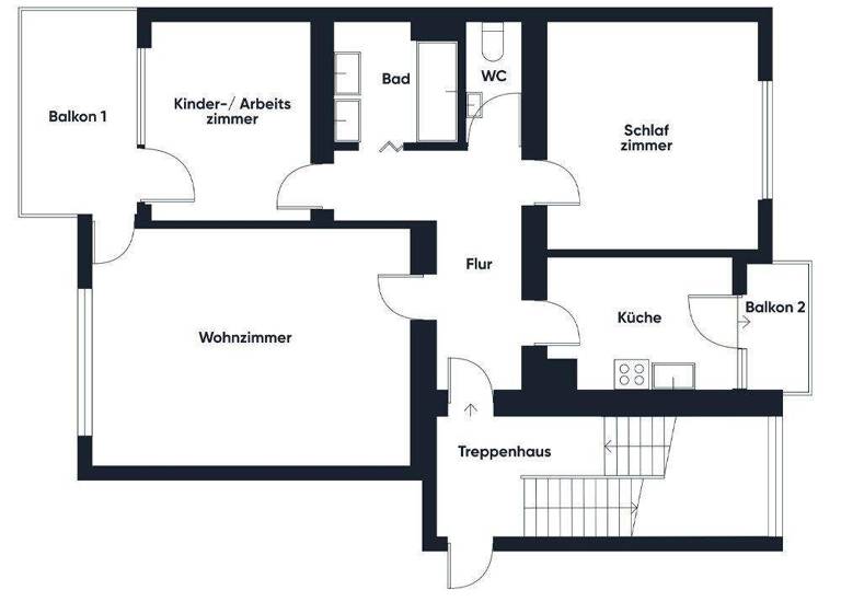 Wohnung zum Kauf 224.900 € 3 Zimmer 75 m² 1. Geschoss Hemmingen 71282