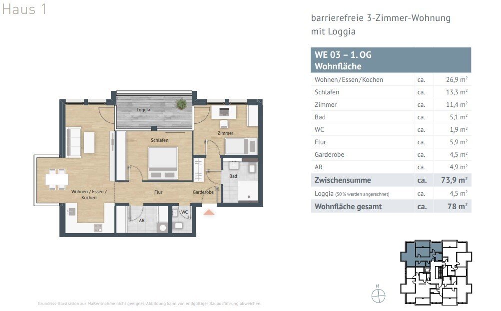 Wohnung zum Kauf provisionsfrei 409.000 € 3 Zimmer 78 m²<br/>Wohnfläche Lohme Lohme 18551