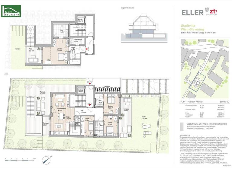 Wohnung zum Kauf - Erstbezug 1.799.000 € 5 Zimmer 140,1 m² EG Sieveringer Straße 95A Wien 1190