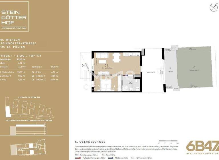Wohnung zum Kauf - Erstbezug provisionsfrei 221.300 € 2 Zimmer 45,1 m² Teufelhof St. Pölten 3100